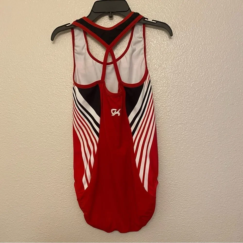 GK elite gymnastics red racer back Power Athlete Workout Leotard LA-Large adult